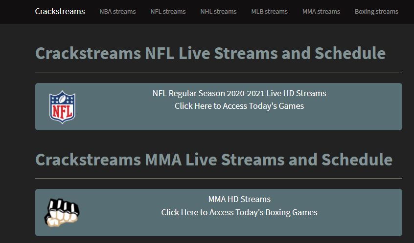 Crackstreams - Watch NHL, NFL, MB, MMA, & Football online